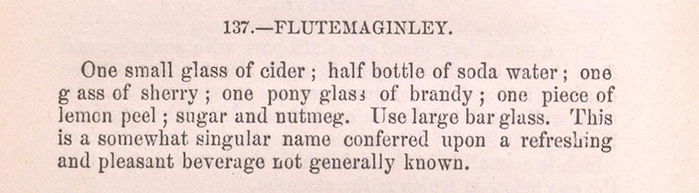 Recipe excerpt for a drink called Flutemaginley.